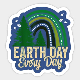 Earth day green rainbow Sticker
